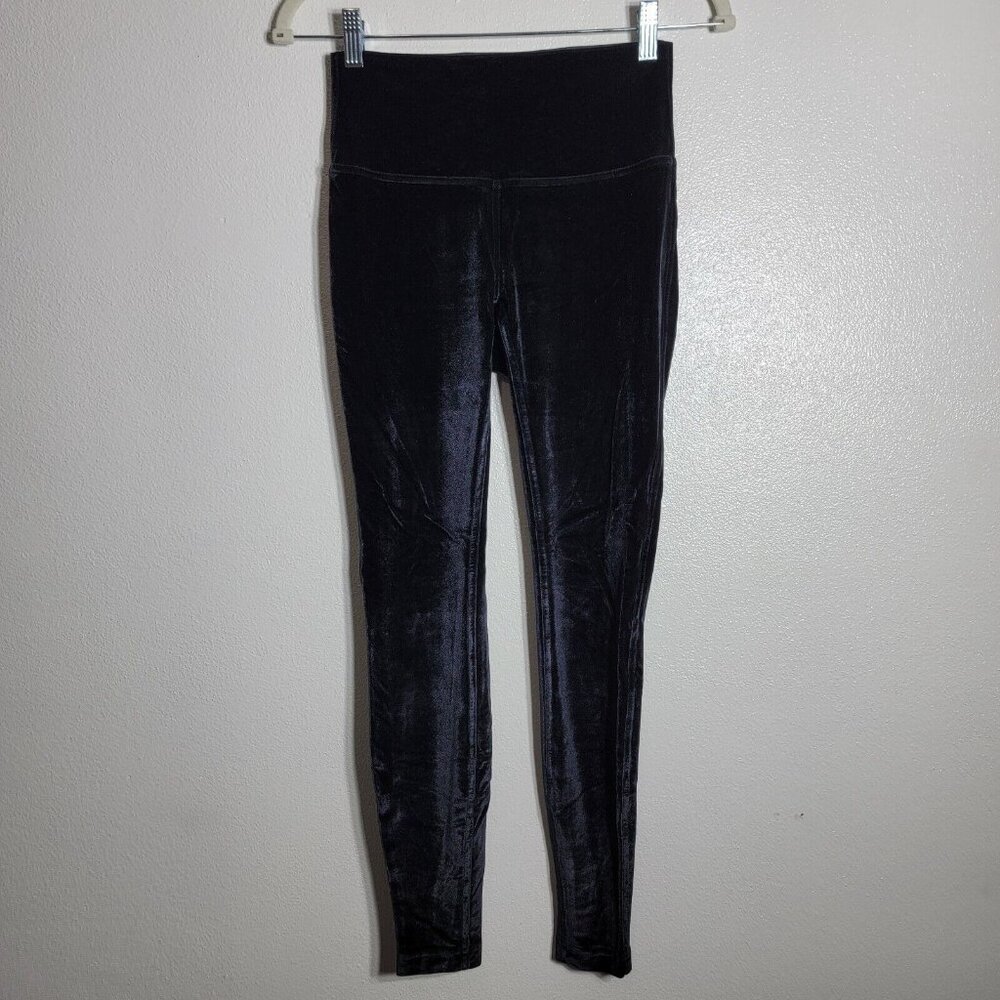Lululemon Black Velvet Wunder Under Leggings Size 6 High Rise Full Length